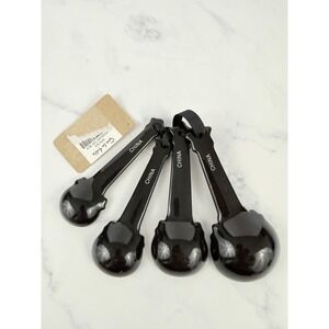 NWT Sur La Table Black Cat Ceramic Measuring Spoon Set of FOUR Spoons